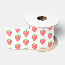 Berry eerste verjaardag rode aardbei satijnen lint