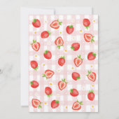 Berry Eerste Verjaardag | roze ginghaardbei Kaart (Achterkant)