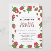 Berry eerste verjaardag Schattigee aardbei Kaart (Voorkant)