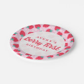 Berry eerste verjaardag Strawberry Daisy Papieren Bordje (Gekanteld)