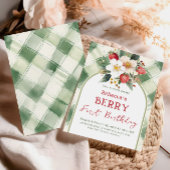 Berry eerste verjaardag Strawberry Theme Party Kaart