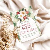 Berry eerste verjaardag Strawberry Theme Party Kaart