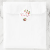 Berry Eerste Verjaardag Thema Dank u Kaart |Sticke Ronde Sticker (Tas)