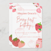 Berry eerste verjaardag uitnodiging (Voorkant / Achterkant)