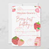 Berry eerste verjaardag uitnodiging (Voorkant)