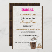 Berry Eerste verjaardag uitnodiging