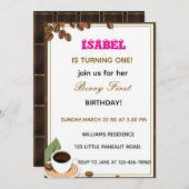 Berry Eerste verjaardag uitnodiging (Voorkant / Achterkant)