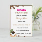 Berry Eerste verjaardag uitnodiging (Staand voorkant)