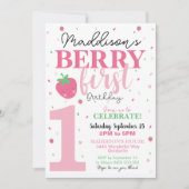 Berry Eerste Verjaardag Uitnodiging 1e Verjaardag  (Voorkant)