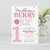 Berry Eerste Verjaardag Uitnodiging 1e Verjaardag  (Staand voorkant)