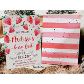 Berry Eerste Verjaardag Uitnodiging Aardbei Verjaa