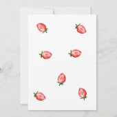 Berry eerste verjaardag uitnodiging | Aardbeithema (Achterkant)