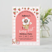 Berry eerste verjaardag uitnodiging met foto (Staand voorkant)