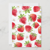 Berry eerste verjaardag uitnodiging moderne aardbe (Achterkant)