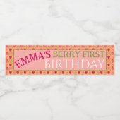 Berry Eerste Verjaardag Waterfles Label Etiket (Enkel label)