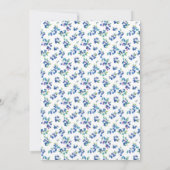 Berry Eerste Verjaardag Waterverf Blueberry Invite Kaart (Achterkant)