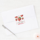 Berry Eerste Verjaardag Waterverf Vierkante Sticker (Envelop)