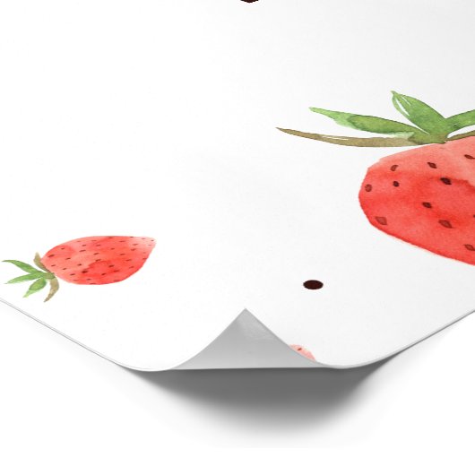 Berry Eerste Verjaardag Welkomstbord Poster (Hoek)