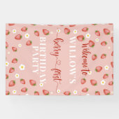 Berry Eerste Verjaardag Welkomstbord Spandoek (Horizontaal)