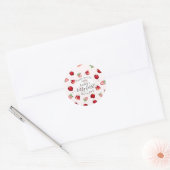 Berry Eerste Verjaardag Wild Strawberry Shortcake Ronde Sticker (Envelop)