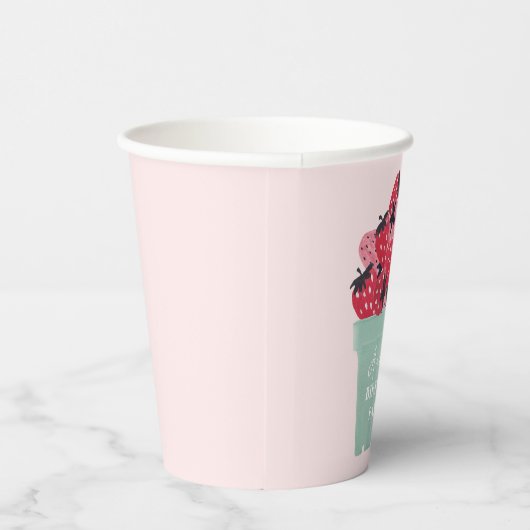Berry Eerste Verjaardagsfeestje Aardbei Papieren Bekers (Rechts)