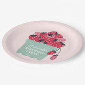 Berry Eerste Verjaardagsfeestje Aardbei Papieren Bordje (Gekanteld)