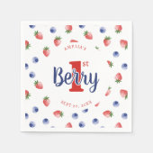 Berry eerste verjaardagsfeestje aardbeien & bosbes servet (Voorkant)