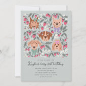 Berry eerste verjaardagsfeestje | Aardbeihonden Kaart (Voorkant)