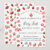 Berry Eerste Verjaardagsfeestje Kaart (Voorkant / Achterkant)