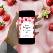 Berry eerste verjaardagsfeestje | Rode & Roze Aard Kaart