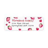 Berry eerste verjaardagsfeestje Strawberry Hearts Etiket (Voorkant)