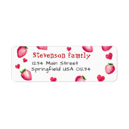 Berry eerste verjaardagsfeestje Strawberry Hearts Etiket