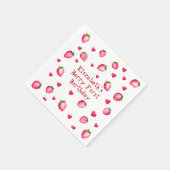 Berry eerste verjaardagsfeestje Strawberry Hearts Servet (Hoek)