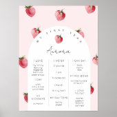 Berry eerste verjaardagsfeestmijlpaal poster (Voorkant)