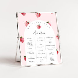 Berry eerste verjaardagsfeestmijlpaal poster