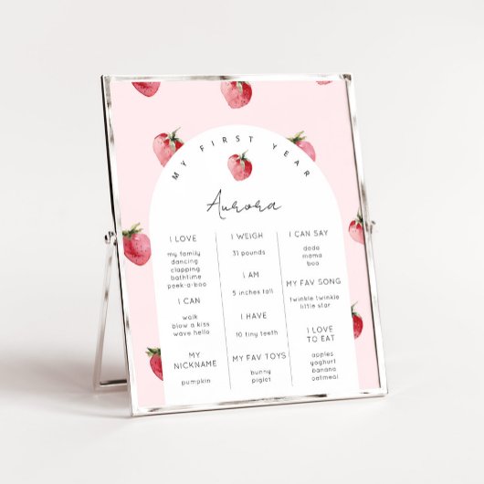 Berry eerste verjaardagsfeestmijlpaal poster