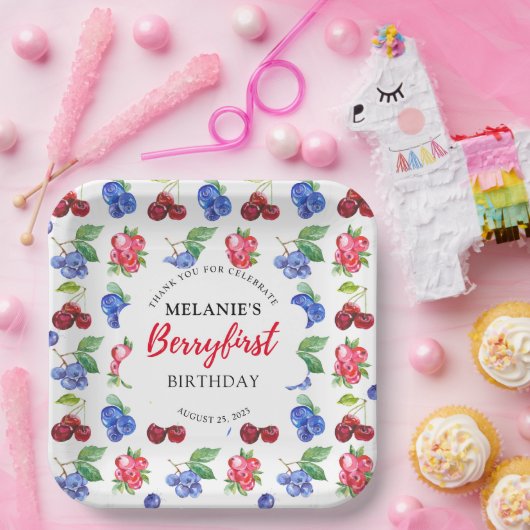 Berry Eerste Verjaardagspapier Bord (Feest)