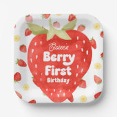 Berry Eerste Verjaardagspapier Borden Papieren Bordje (Voorkant)