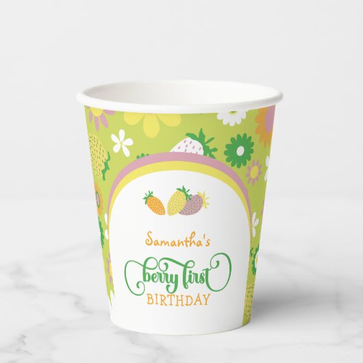 Berry Eerste Verjaardagspartij Papieren Kopjes Papieren Bekers (Voorkant)