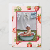 Berry eerste Waterverf aardbei 1e verjaardag Kaart (Achterkant)