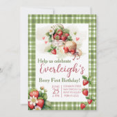 Berry Eerste zoete zomer aardbei Verjaardag Kaart (Voorkant)