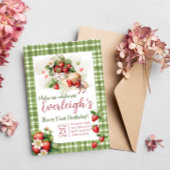 Berry Eerste zoete zomer aardbei Verjaardag Kaart