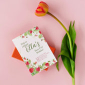 Berry eerste zomer aardbei Verjaardag uitnodiging