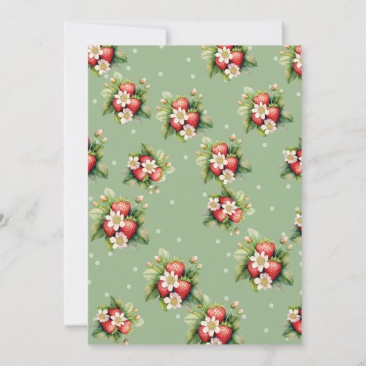 Berry eerste zomer aardbei Verjaardag uitnodiging (Achterkant)