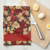 Berry en Leaf Pattern Keukenhanddoek (Quarter Fold)