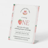 Berry enthousiast over bocht 1 reclamebord met voetstuk (Voorkant)