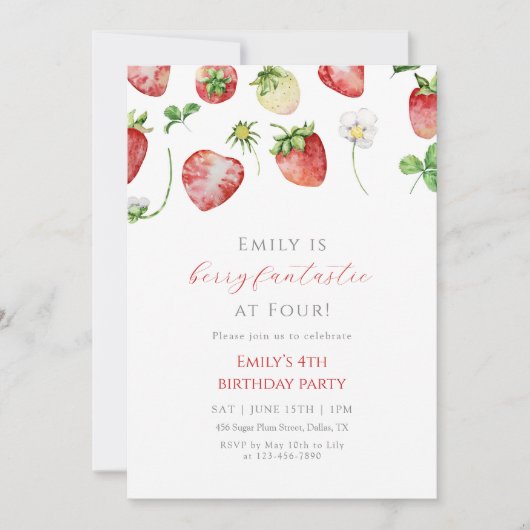 Berry Fantastic Strawberry Birthday Kaart (Voorkant)