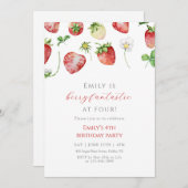 Berry Fantastic Strawberry Birthday Kaart (Voorkant / Achterkant)