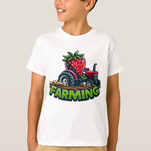 Berry Fast Farming Funny Tractor T-shirt (Voorkant)