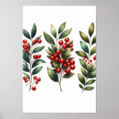 Berry Festive - Lush Winterberry Branches Poster (Voorkant)